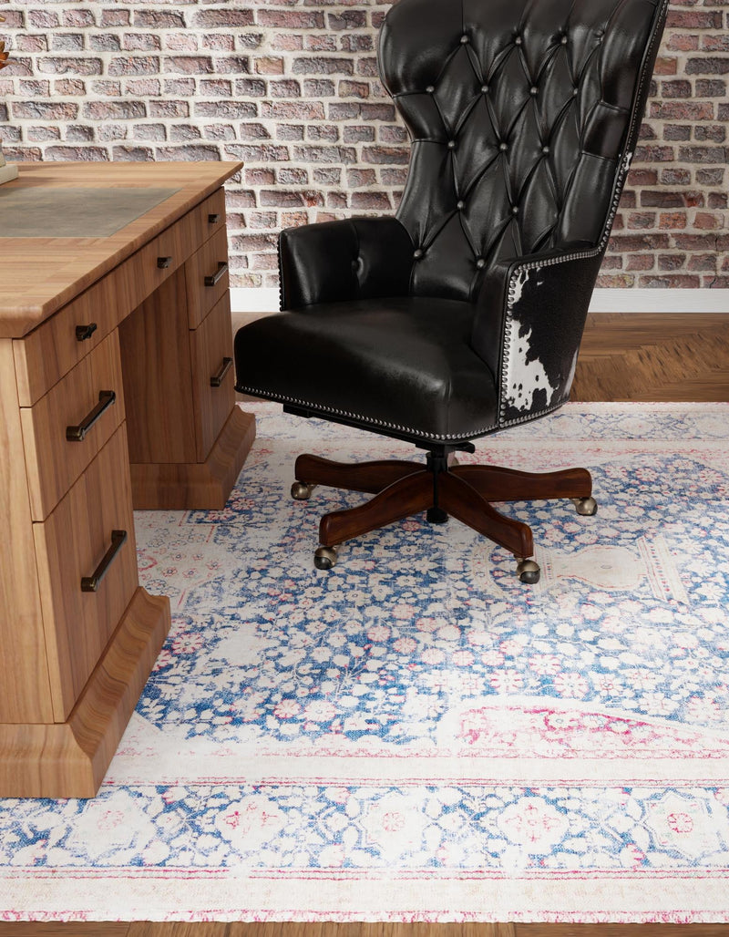 Bazaar Chic Collection Area Rug - Rabat Square Navy Blue lifestyle 35