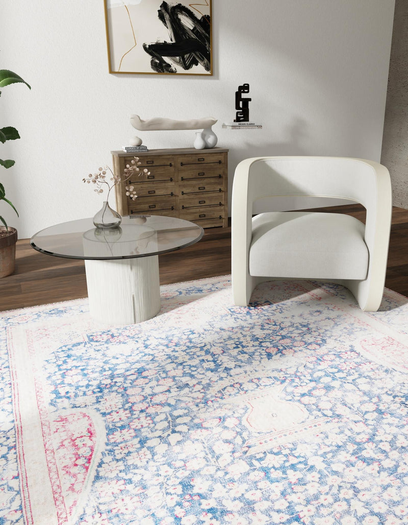 Bazaar Chic Collection Area Rug - Rabat Square Navy Blue lifestyle 37
