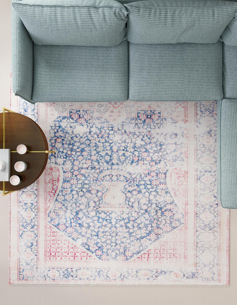 Bazaar Chic Collection Area Rug - Rabat Square Navy Blue lifestyle 60