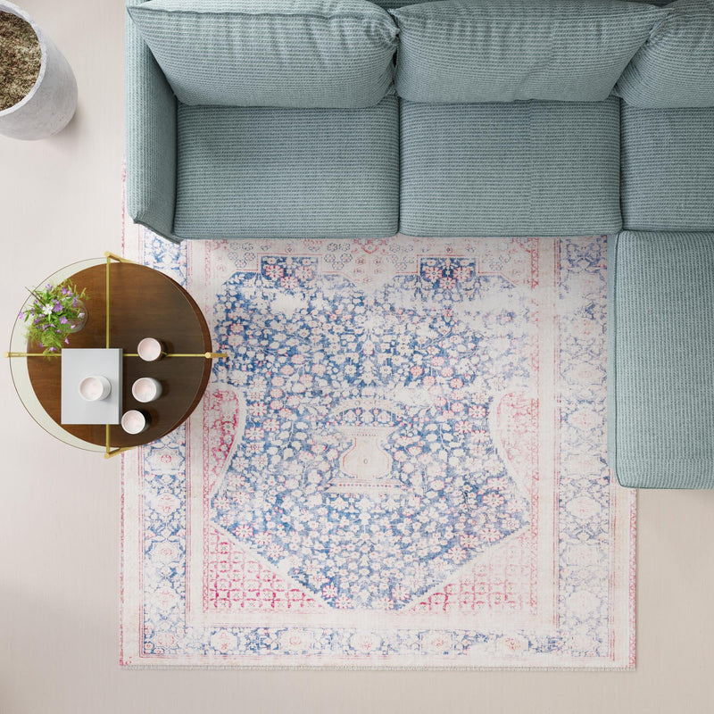 Bazaar Chic Collection Area Rug - Rabat Square Navy Blue lifestyle 64