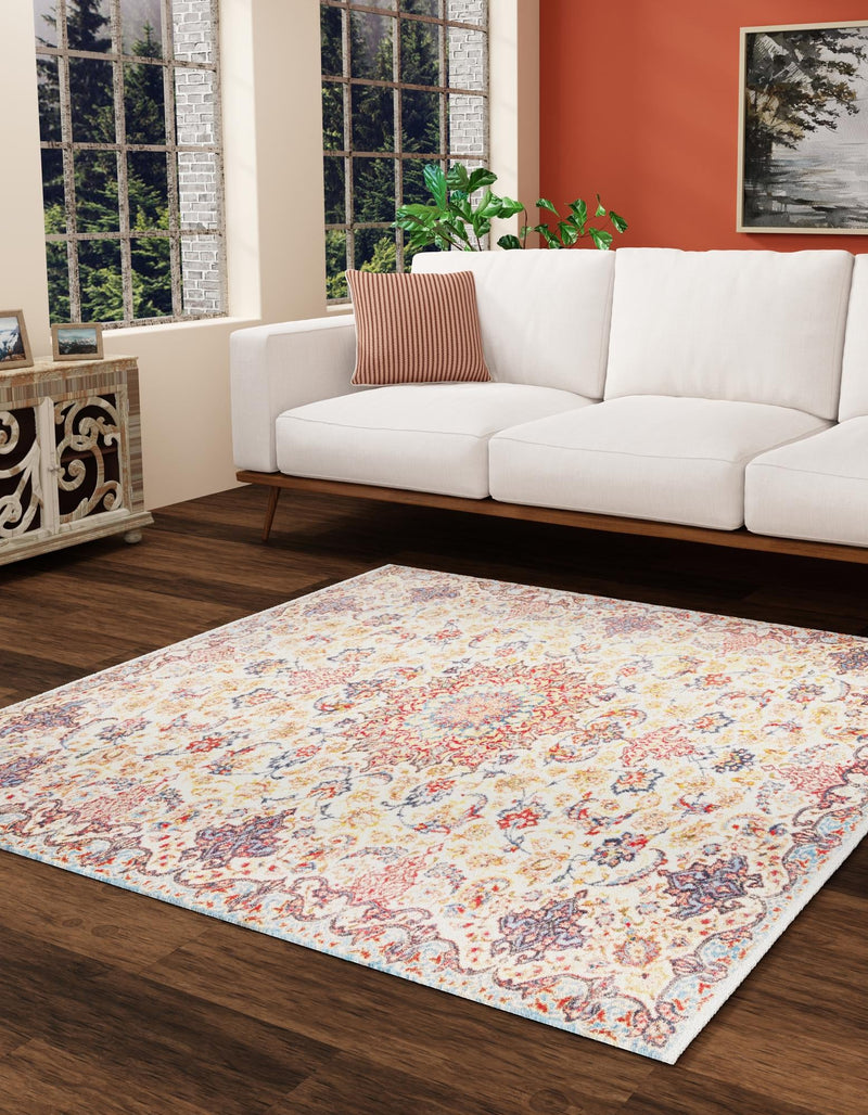 Bazaar Chic Collection Area Rug - Meknes Square Beige lifestyle 23