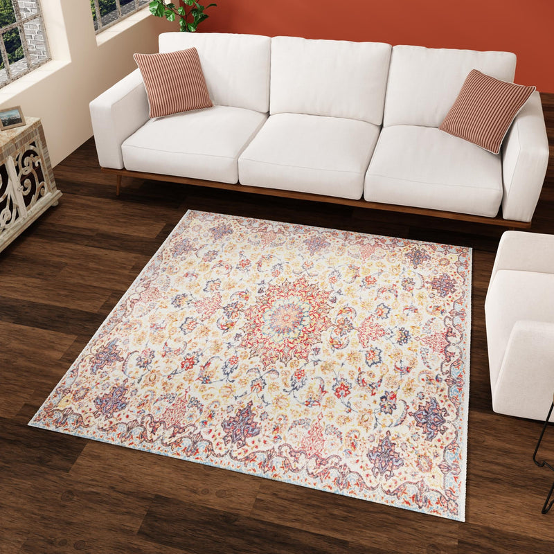 Bazaar Chic Collection Area Rug - Meknes Square Beige lifestyle 53