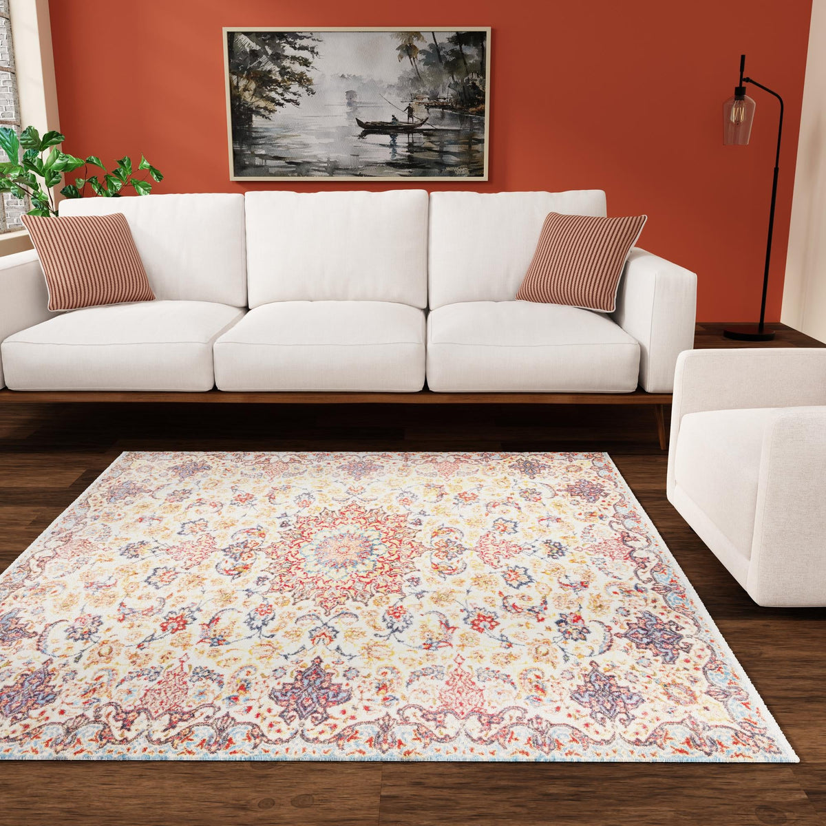Bazaar Chic Collection Area Rug - Meknes Square Beige lifestyle 55
