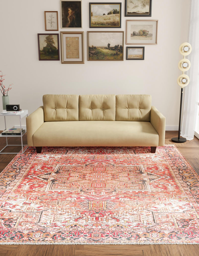 Bazaar Chic Collection Area Rug - Essaouira Square Rust Red lifestyle 23