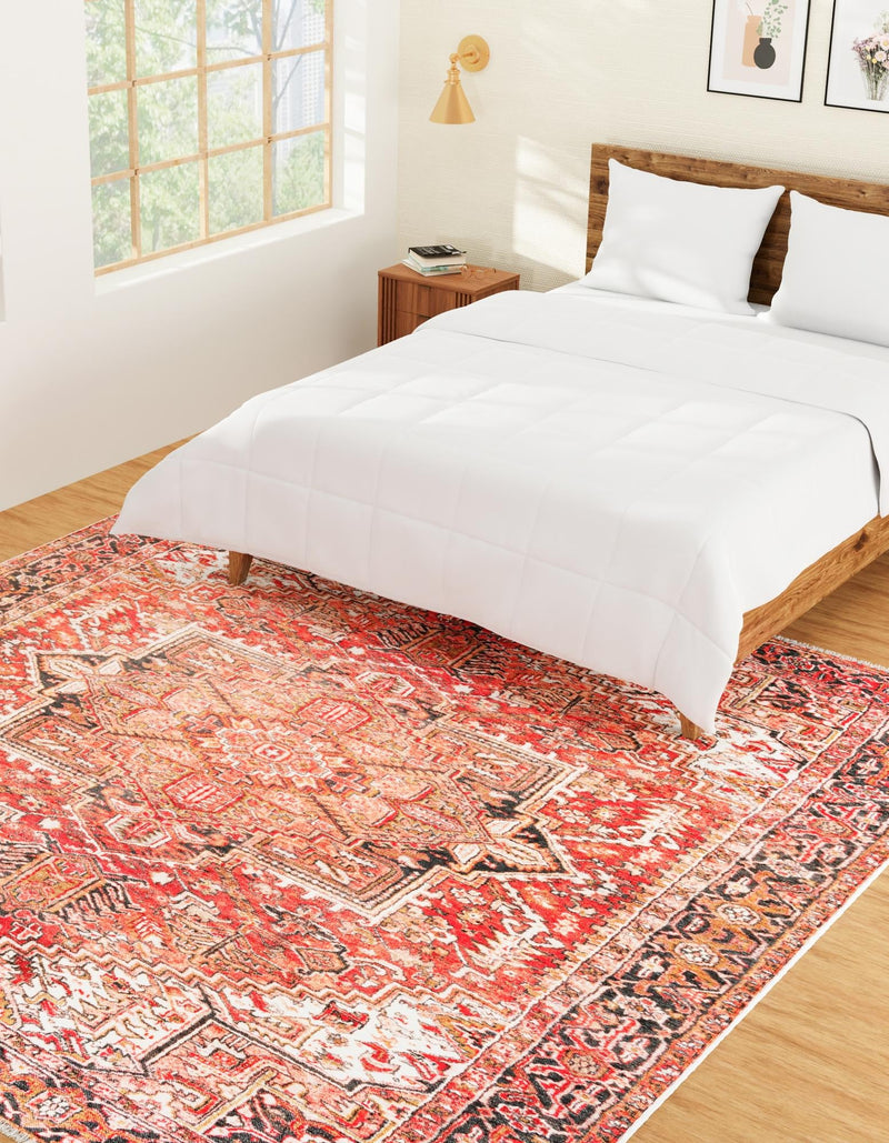 Bazaar Chic Collection Area Rug - Essaouira Square Rust Red lifestyle 25