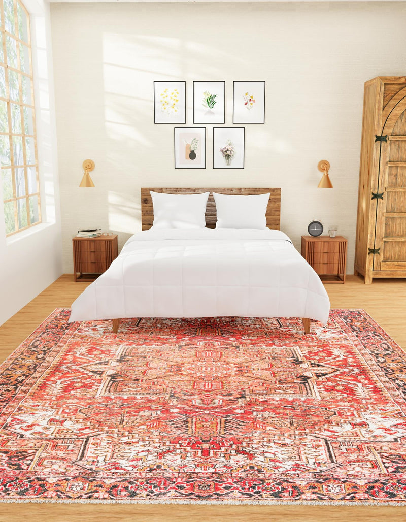 Bazaar Chic Collection Area Rug - Essaouira Square Rust Red lifestyle 27