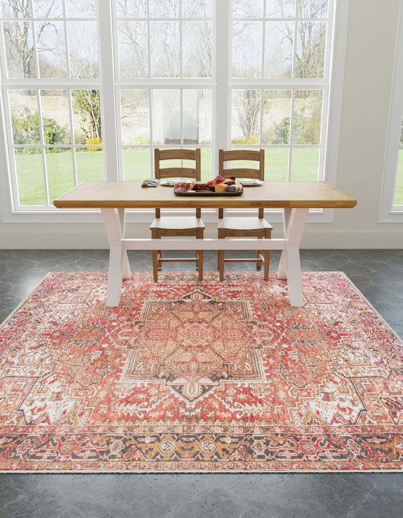 Bazaar Chic Collection Area Rug - Essaouira Square Rust Red lifestyle 29