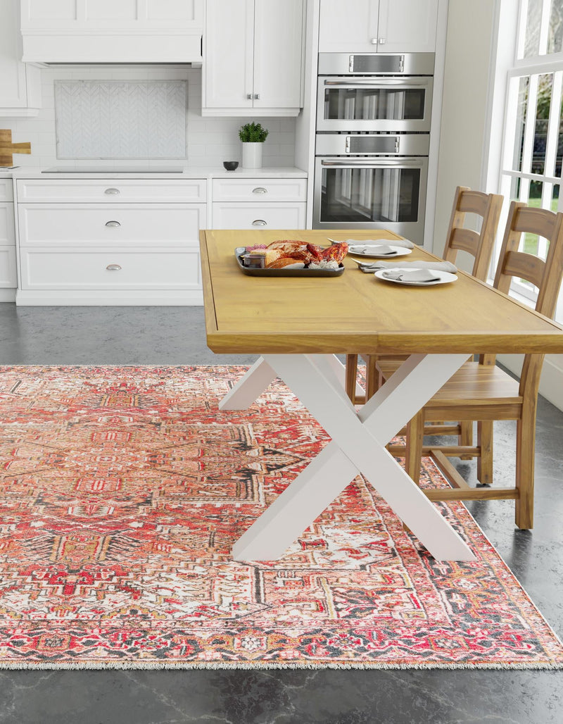 Bazaar Chic Collection Area Rug - Essaouira Square Rust Red lifestyle 31