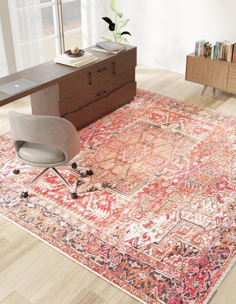 Bazaar Chic Collection Area Rug - Essaouira Square Rust Red lifestyle 33