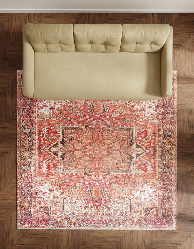 Bazaar Chic Collection Area Rug - Essaouira Square Rust Red lifestyle 60