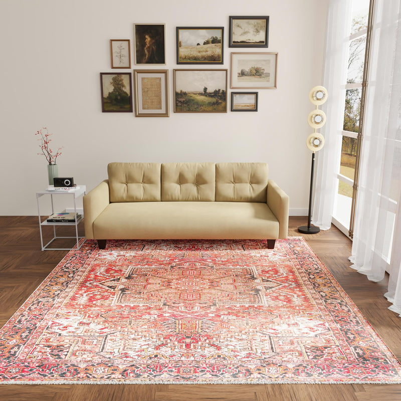 Bazaar Chic Collection Area Rug - Essaouira Square Rust Red lifestyle 62