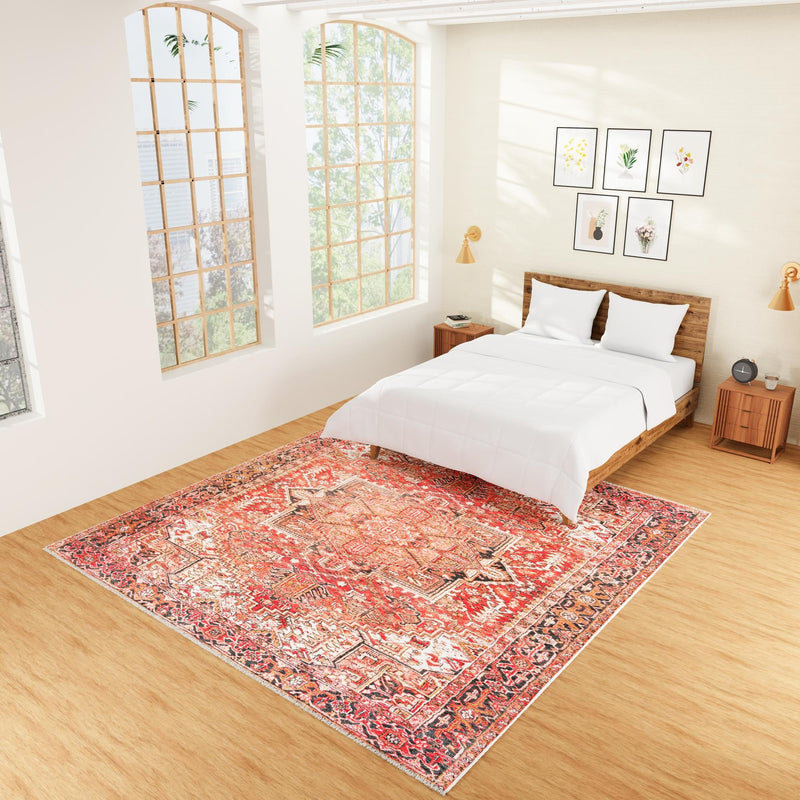 Bazaar Chic Collection Area Rug - Essaouira Square Rust Red lifestyle 63