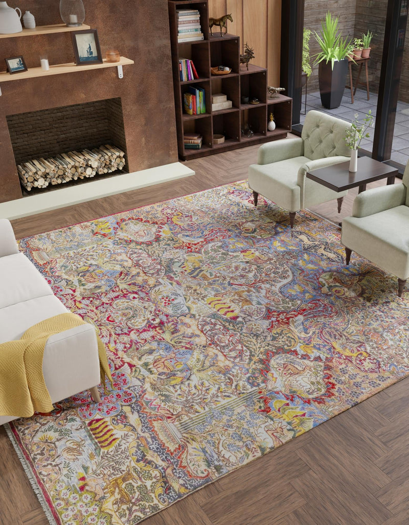 Bazaar Chic Collection Area Rug - Safi Square Multi lifestyle 25
