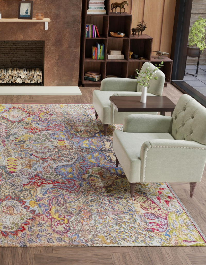 Bazaar Chic Collection Area Rug - Safi Square Multi lifestyle 27