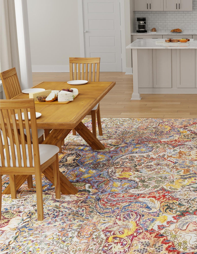 Bazaar Chic Collection Area Rug - Safi Square Multi lifestyle 33