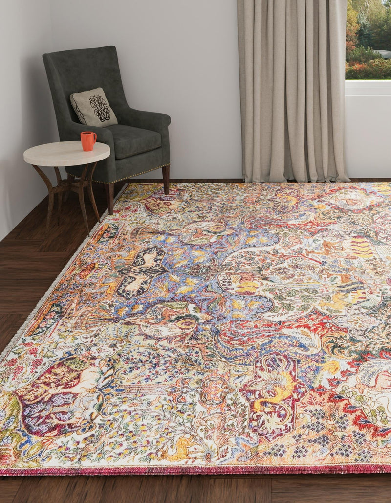 Bazaar Chic Collection Area Rug - Safi Square Multi lifestyle 42