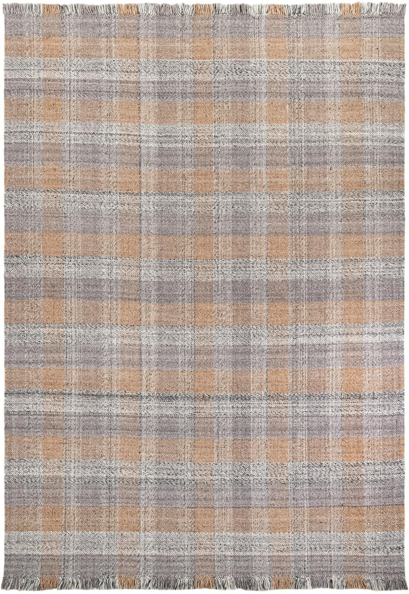 Sustainable Grid Indoor-Outdoor Oasis Collection Area Rug - Savannah Rectangle Desert Gray lifestyle 4