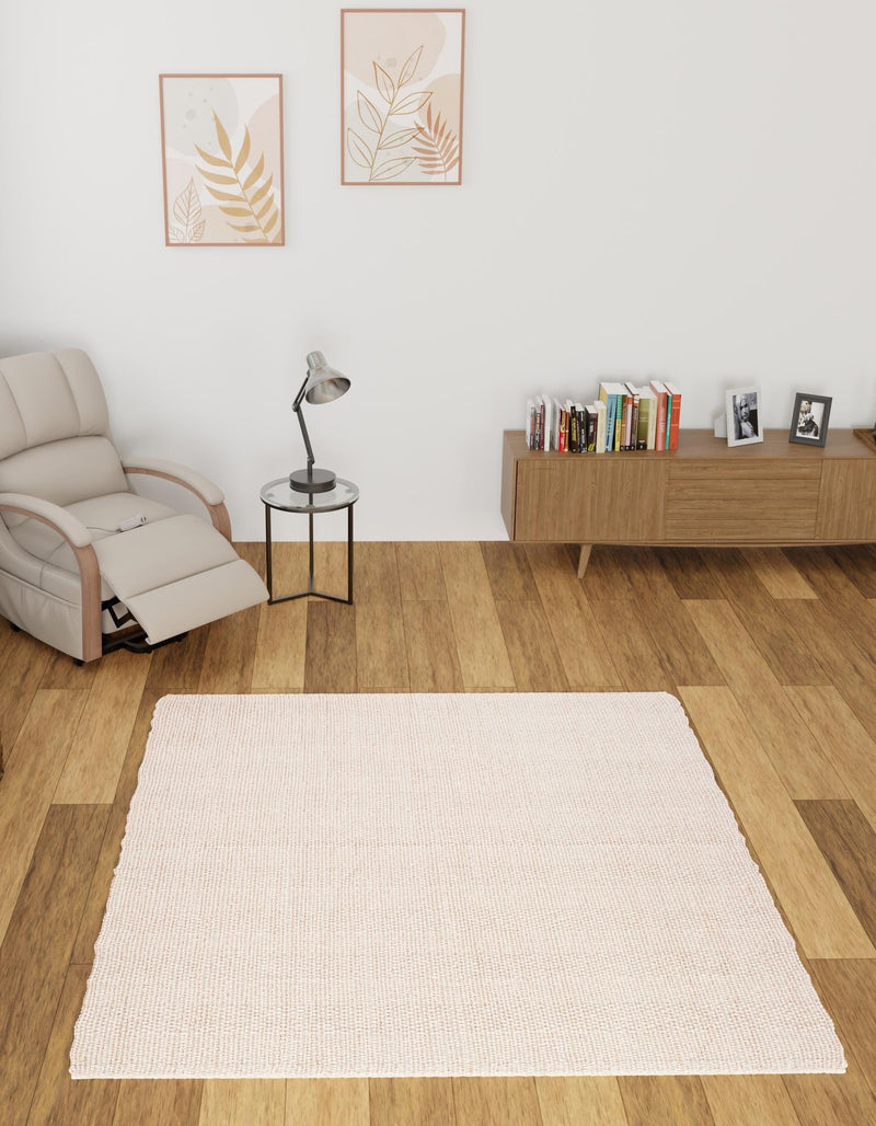 Coastal Haven Striped Jute Collection Area Rug - Marina Square Pink and Gray lifestyle 50
