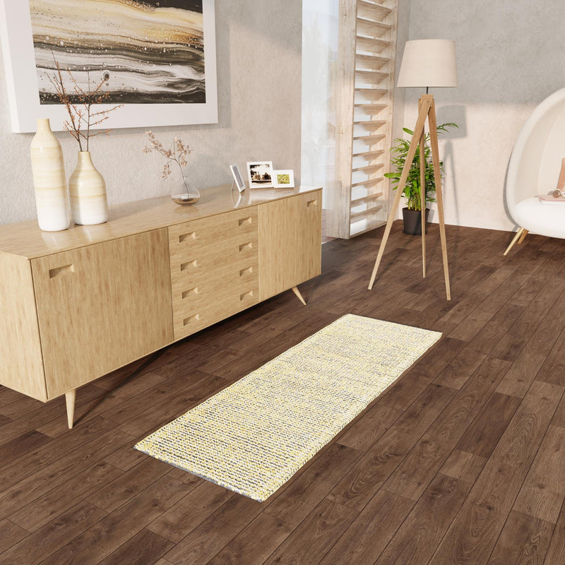 Coastal Haven Striped Jute Collection Area Rug - Marina Runner Yellow and Navy lifestyle 80