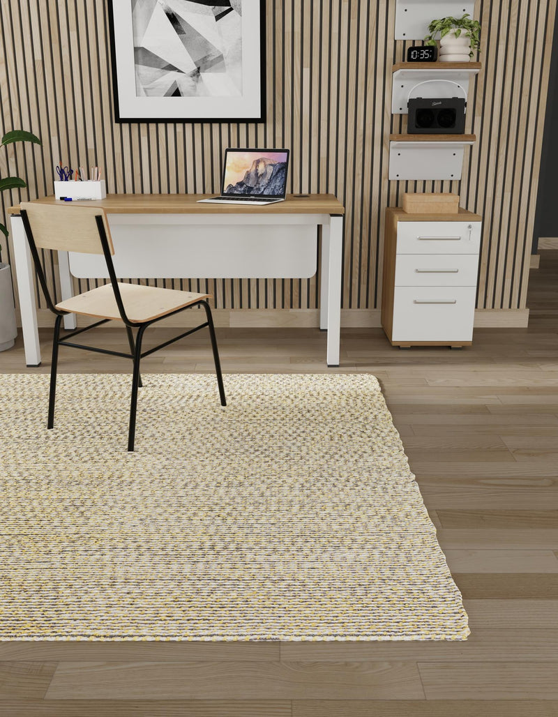 Coastal Haven Striped Jute Collection Area Rug - Marina Square Yellow and Navy lifestyle 45