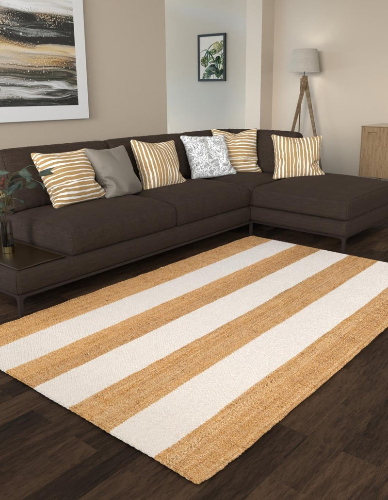 Martha's Vineyard Blueprints Collection Area Rug - Edgartown Rectangle Tan Sand lifestyle 11