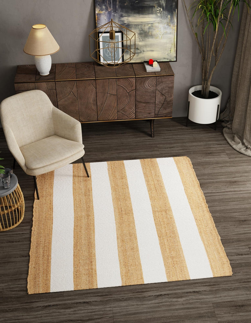Martha's Vineyard Blueprints Collection Area Rug - Edgartown Square Tan Sand lifestyle 62