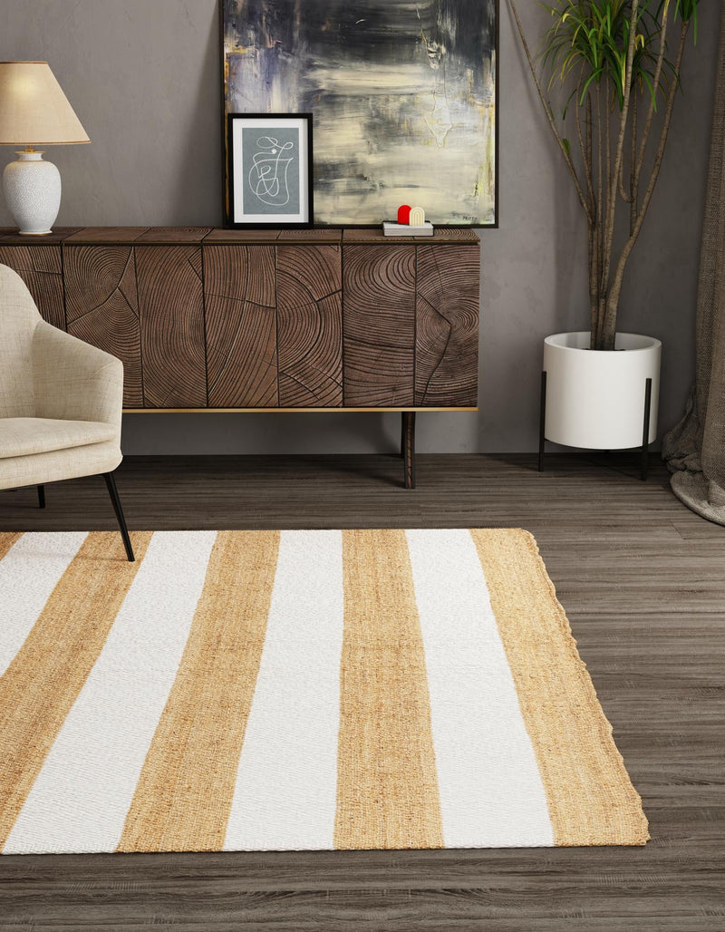 Martha's Vineyard Blueprints Collection Area Rug - Edgartown Square Tan Sand lifestyle 71