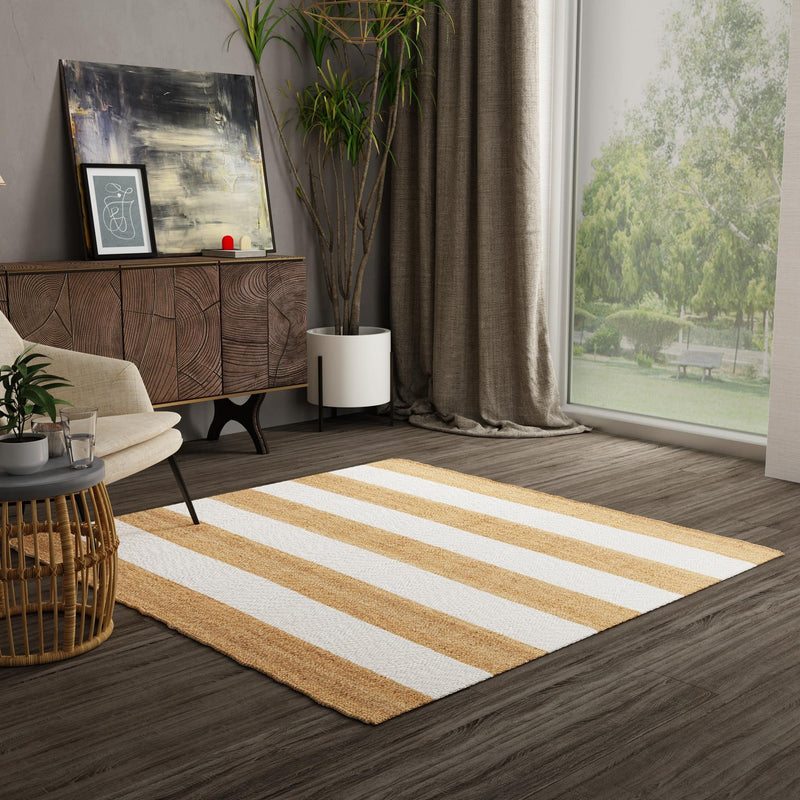 Martha's Vineyard Blueprints Collection Area Rug - Edgartown Square Tan Sand lifestyle 130