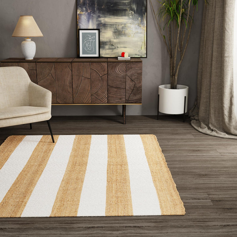 Martha's Vineyard Blueprints Collection Area Rug - Edgartown Square Tan Sand lifestyle 134