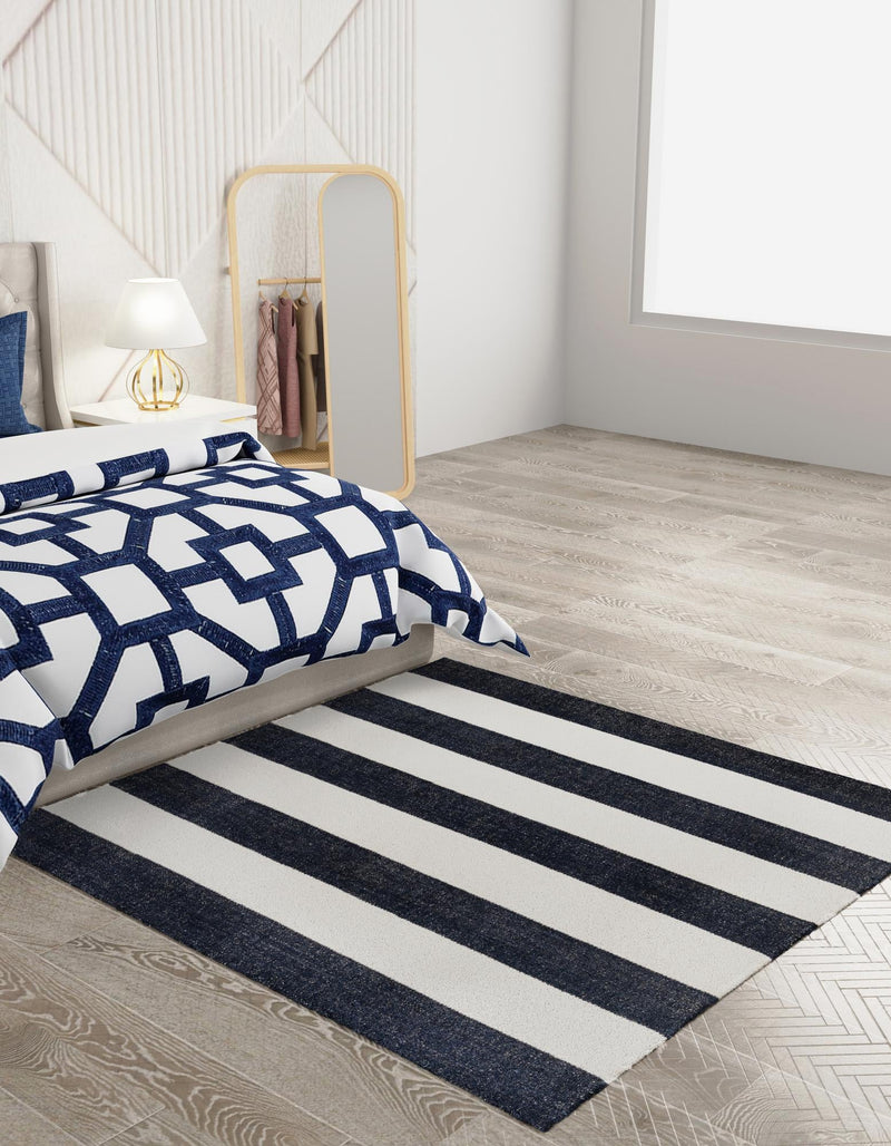 Martha's Vineyard Blueprints Collection Area Rug - Edgartown Square Nautical Navy lifestyle 66