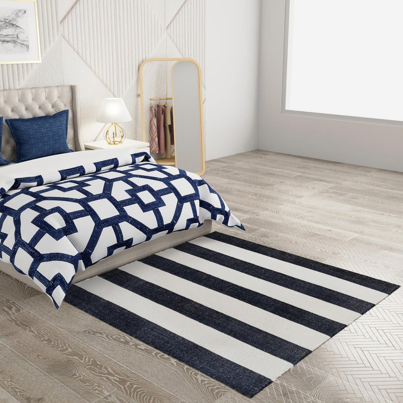 Martha's Vineyard Blueprints Collection Area Rug - Edgartown Square Nautical Navy lifestyle 129