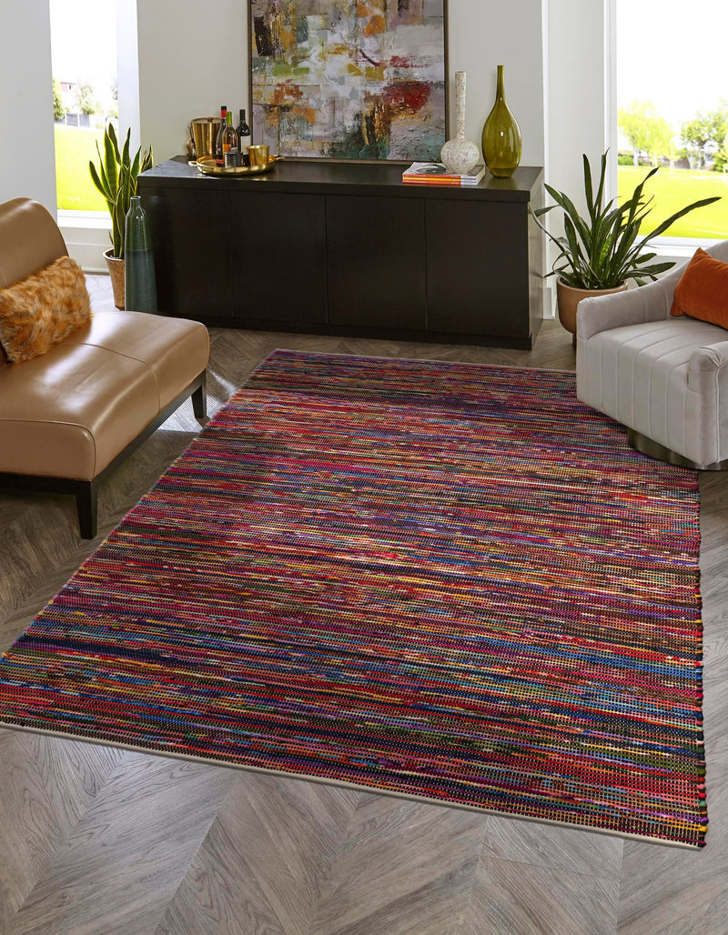 Thar Cotton Collection Area Rug - Alleppey Rectangle Multi Black Main