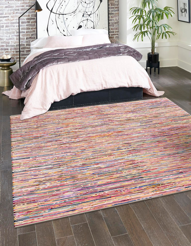 Thar Cotton Collection Area Rug - Alleppey Square Multi White lifestyle 13