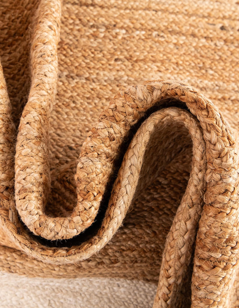 Woven Seaside Jute Collection Area Rug - Nantucket Rectangle Pink White Natural lifestyle 15