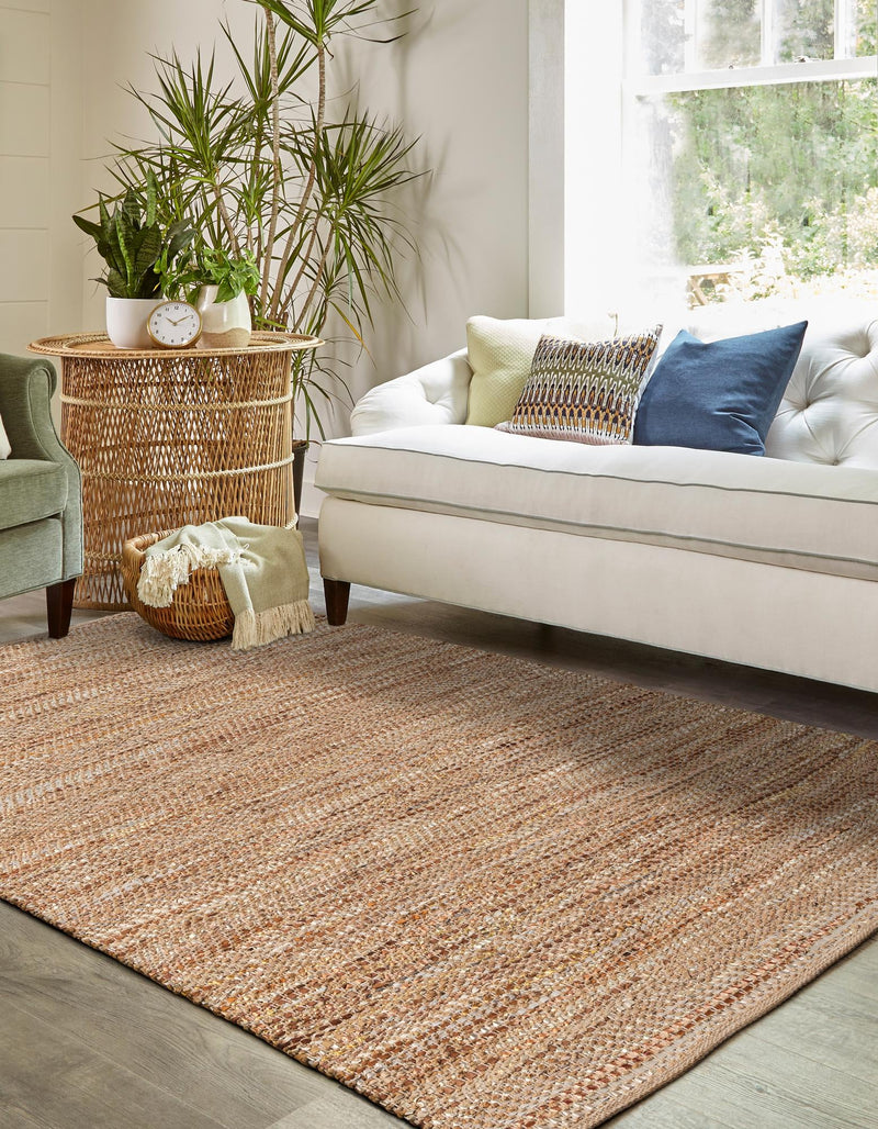 Urban Shimmer Jute Collection Area Rug - Metropolis Rectangle Natural lifestyle 6