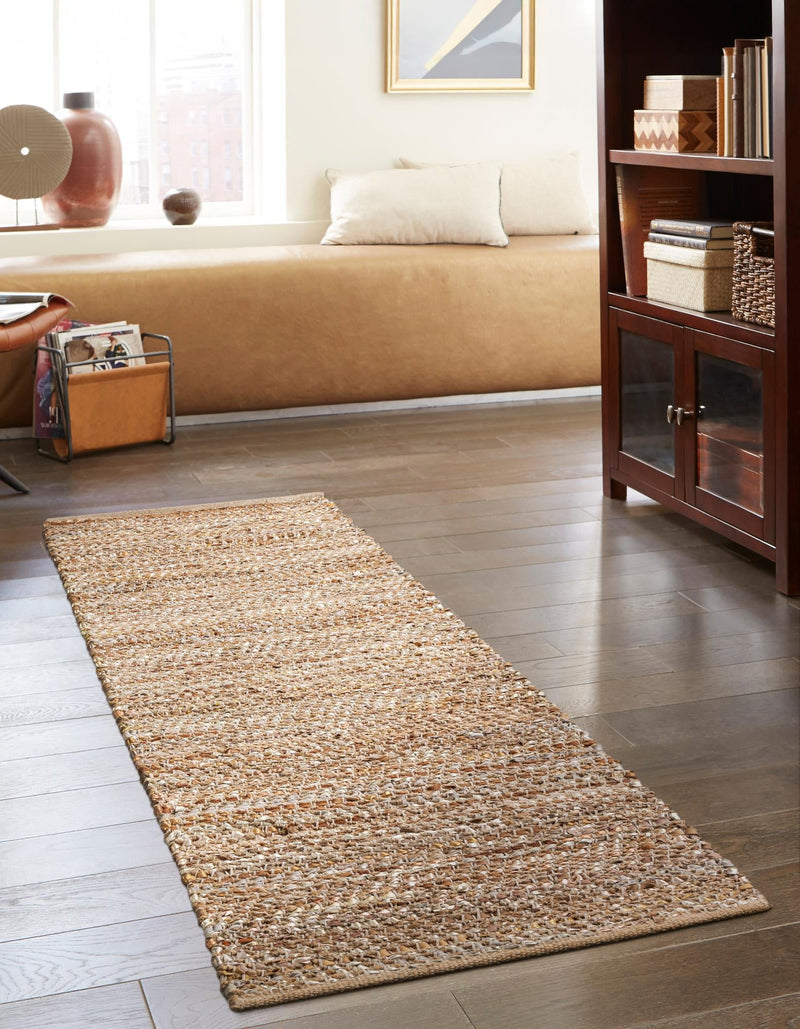 Urban Shimmer Jute Collection Area Rug - Metropolis Runner Natural lifestyle 28