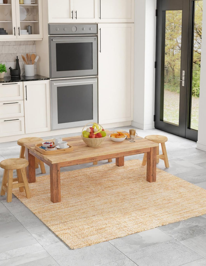 Urban Shimmer Jute Collection Area Rug - Metropolis Square Natural lifestyle 18