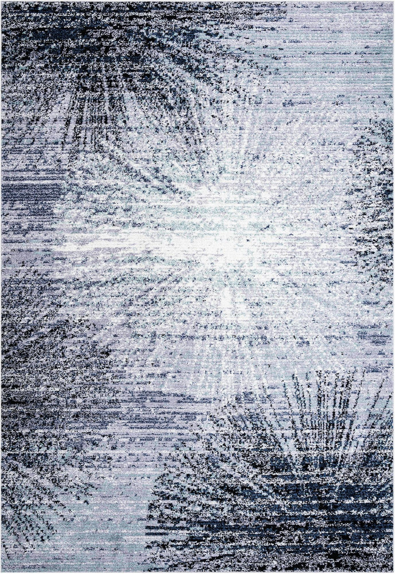 Santa Fe Trails Collection Area Rug - Zuni Rectangle Blue and Gray Main