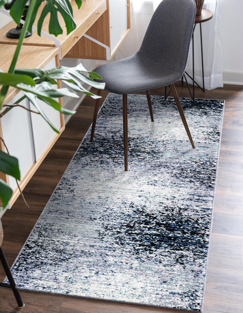 Santa Fe Trails Collection Area Rug - Zuni Runner Blue and Gray lifestyle 22