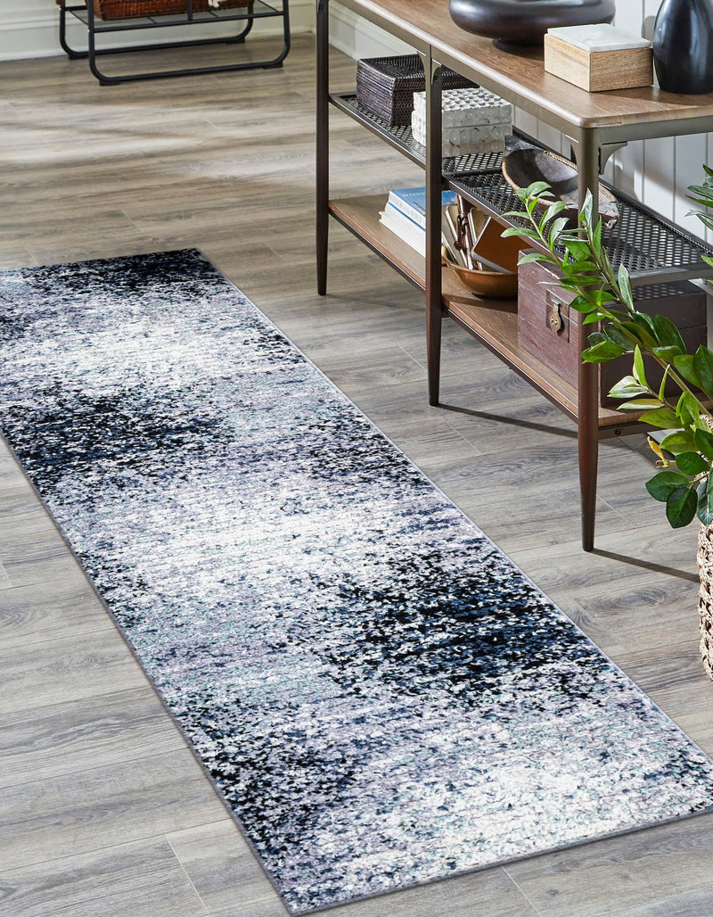 Santa Fe Trails Collection Area Rug - Zuni Runner Blue and Gray lifestyle 30