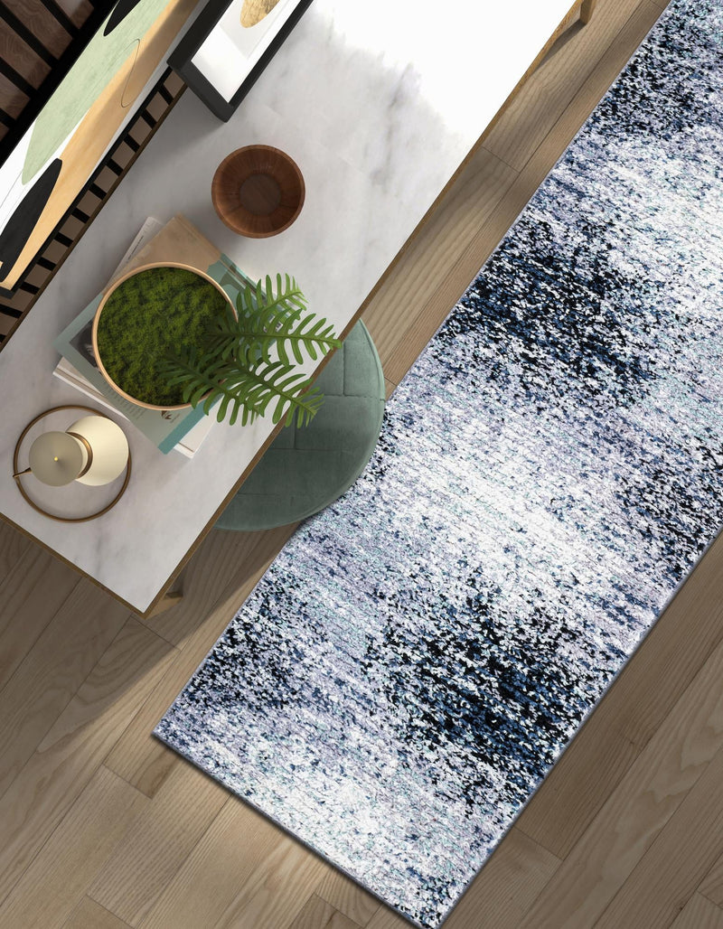 Santa Fe Trails Collection Area Rug - Zuni Runner Blue and Gray lifestyle 38