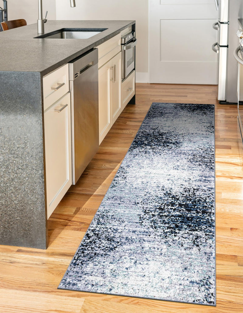 Santa Fe Trails Collection Area Rug - Zuni Runner Blue and Gray lifestyle 44