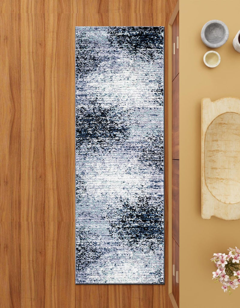 Santa Fe Trails Collection Area Rug - Zuni Runner Blue and Gray lifestyle 46