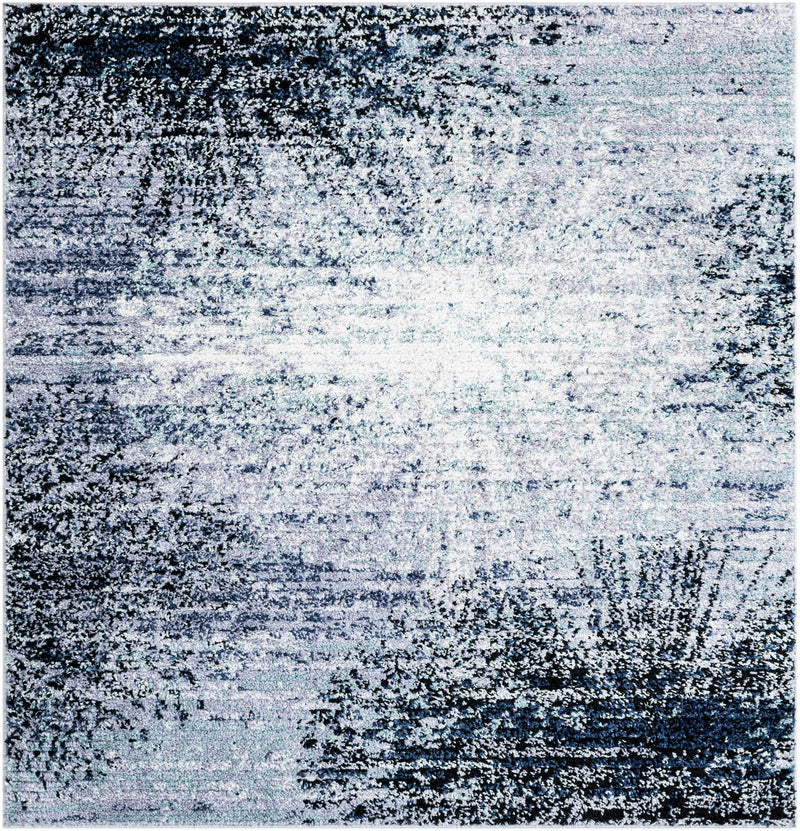 Santa Fe Trails Collection Area Rug - Zuni Square Blue and Gray lifestyle 20