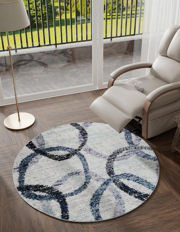 Santa Fe Trails Collection Area Rug - Taos Round Ivory lifestyle 22
