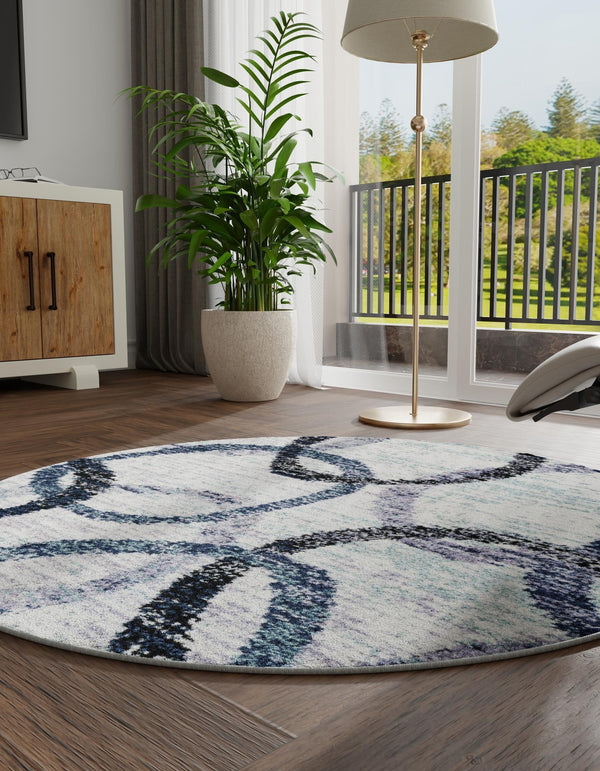 Santa Fe Trails Collection Area Rug - Taos Round Ivory lifestyle 26