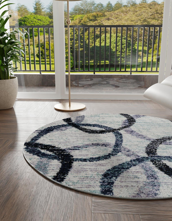 Santa Fe Trails Collection Area Rug - Taos Round Ivory lifestyle 30