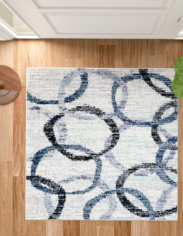 Santa Fe Trails Collection Area Rug - Taos Square Ivory lifestyle 31