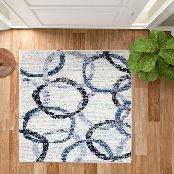 Santa Fe Trails Collection Area Rug - Taos Square Ivory lifestyle 92