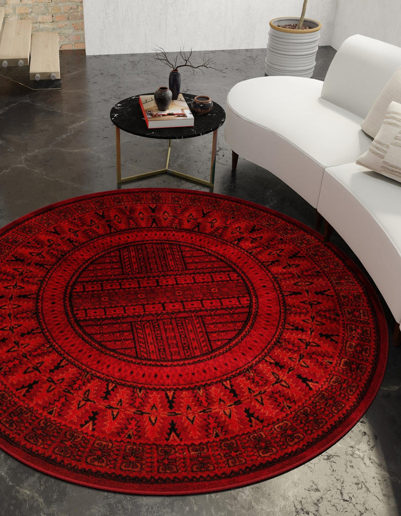 Samarkand Elegance Collection Area Rug - Ark Round Red lifestyle 19